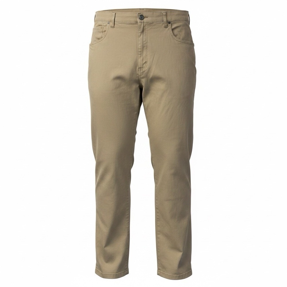 Wrangler Performance Flex Jean Pants Mens 36x25 Khaki Beige Straight Fit Comfort